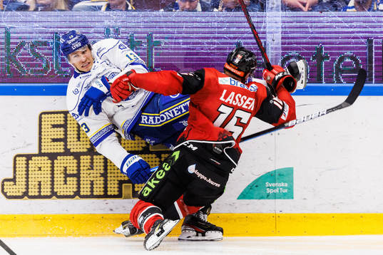 Leksands Jon Knuts och Malmö Redhawks Matias Lassen