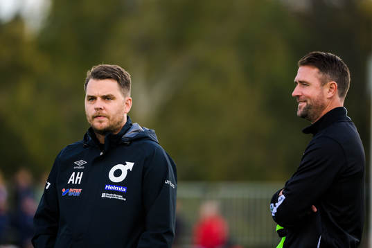 Degerfors tränare Andreas Holmberg och tränare Tobias