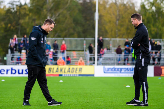 Degerfors tränare Andreas Holmberg och tränare Tobias