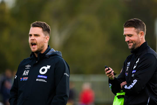 Degerfors tränare Andreas Holmberg och tränare Tobias