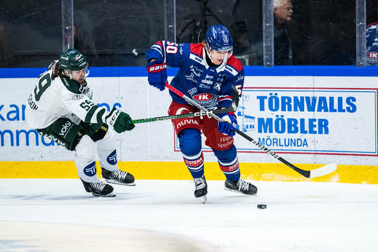 Oskarshamns Juuso Riikola och Färjestads Linus Johansson