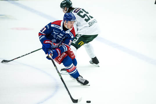 Oskarshamns Antti Suomela och Färjestads Linus Johansson