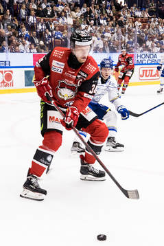Malmö Redhawkss Carl Söderberg och Leksands Olle Alsing