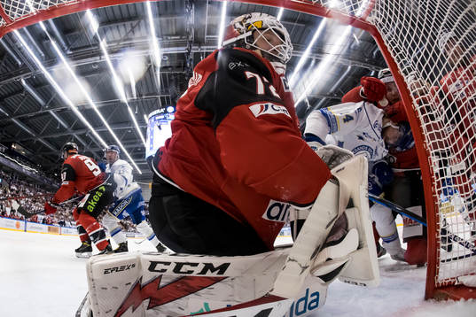 Malmö Redhawkss målvakt Daniel Marmenlind och Leksands