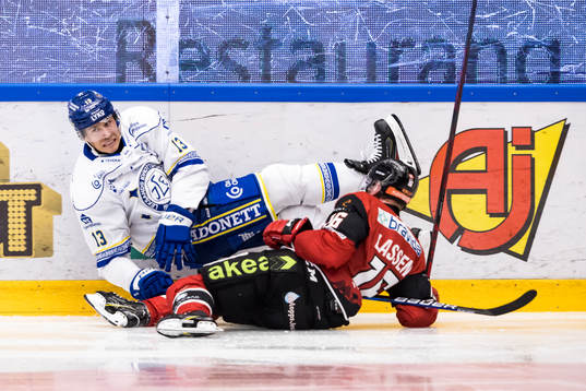 Leksands Jon Knuts och Malmö Redhawkss Matias Lassen