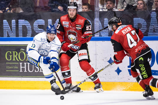 Leksands Jon Knuts och Malmö Redhawkss Kristian Vesalainen