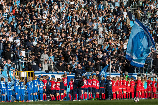 under fotbollsmatchen i Allsvenskan mellan Malmö FF och
