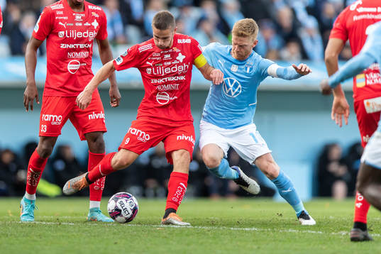 Värnamos Oscar Johansson och Malmö FFs Anders Christiansen