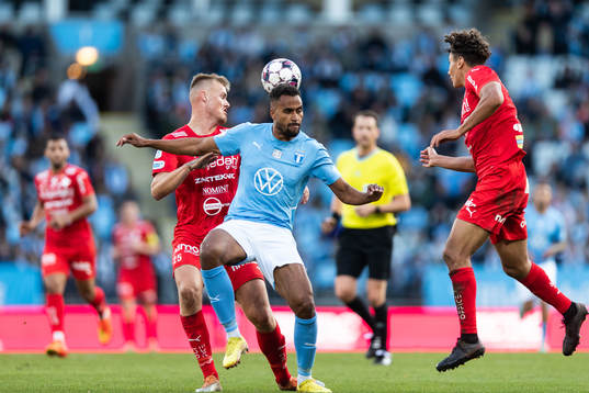 Värnamos Victor Eriksson och Robin Tihi och Malmö FFs