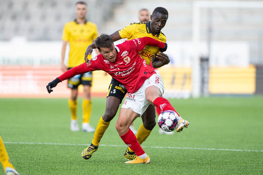 Kalmars Simon Skrabb och Elfsborgs Maudo Lamine Jarjue