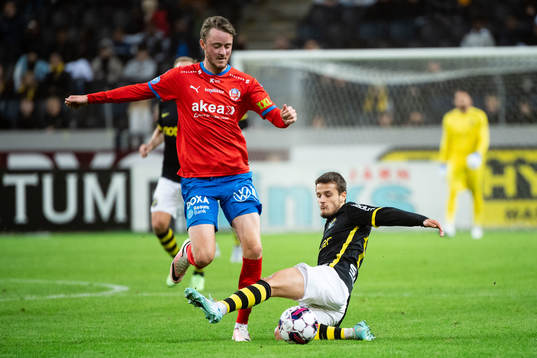 Helsingborgs Rasmus Jönsson och AIKs Vincent Thill