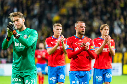 Helsingborgs Alexander Faltsetas och målvakt Kalle