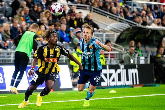 Häckens Ibrahim Sadiq och Djurgårdens Pierre Neurath