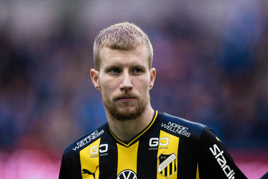 Häckens Simon Gustafson  fotbollsmatchen i Allsvenskan