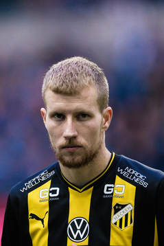 Häckens Samuel Gustafson  fotbollsmatchen i Allsvenskan