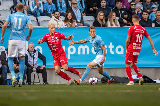 Värnamos Victor Larsson och Malmö FFs Felix Beijmo