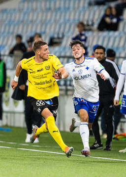 Mjällbys Ivan Kricak och IFK Norrköpings Laorent Shabani