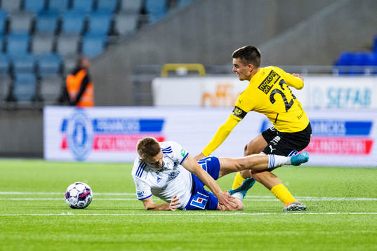 IFK Norrköpings Jacob Ortmark och Mjällbys Jesper