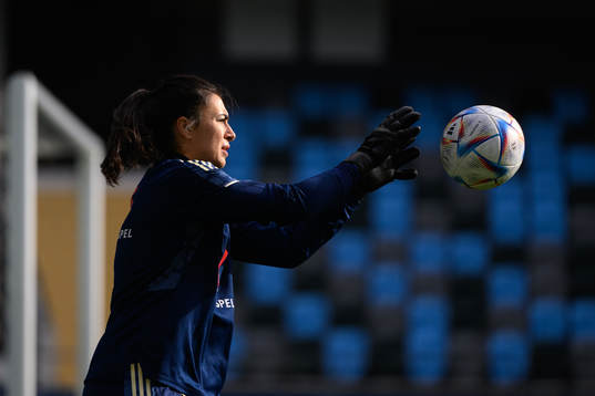 Goalkeeper Zecira Musovic of the Swedish women's national