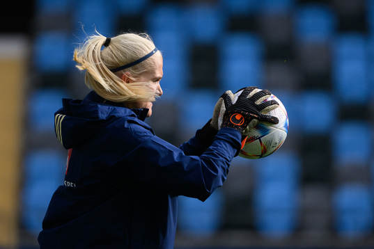 Goalkeeper Emma Holmberg of the Swedish women's national