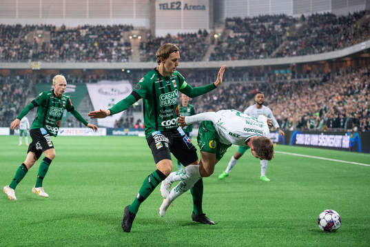 Varbergs Joakim Lindner och Hammarbys Joel Nilsson