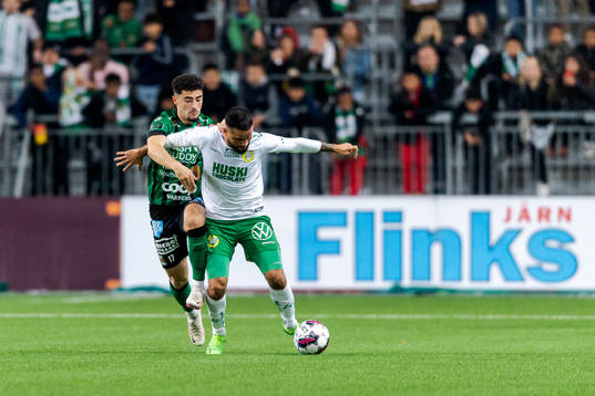 Varbergs Ismet Lushaku och Hammarbys Mohanad Jeahze