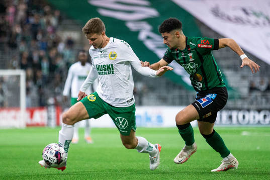 Hammarbys Joel Nilsson och Varbergs Ismet Lushaku