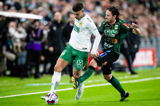 Hammarbys Edvin Kurtulus och Varbergs Robin Tranberg