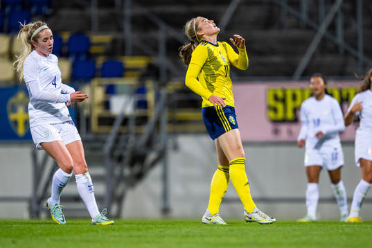 Paulina Nyström of Sweden looks dejected