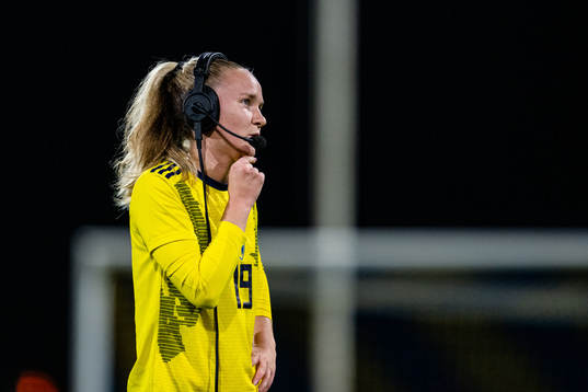 Matilda Vinberg of Sweden is interviewed