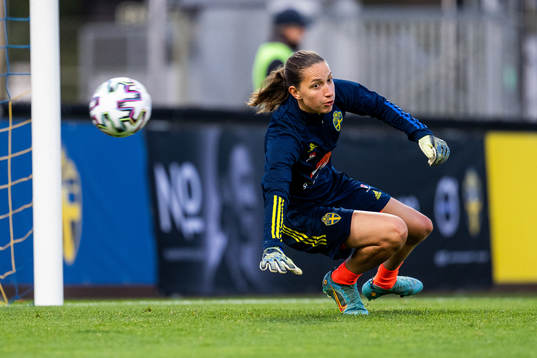 Goalkeeeper Somea Polozen of Sweden