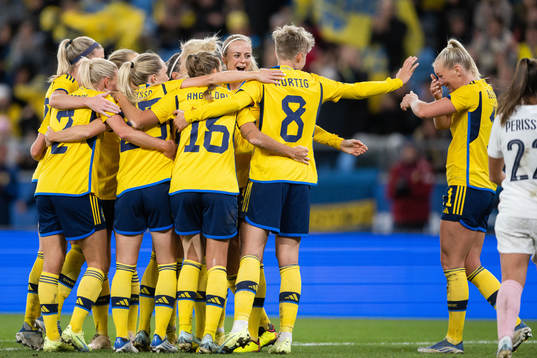 Amanda Ilestedt of Sweden celebrates the 2-0 goal