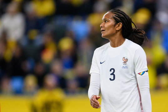 Wendie Renard of France looks dejected