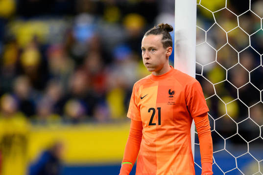 Goalkeeper Pauline Peyraud-Magnin of France