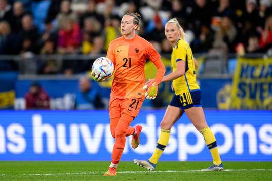 Goalkeeper Pauline Peyraud-Magnin of France