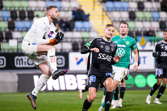 Jönköpings Södras målvakt Alexander Nilsson och Brages