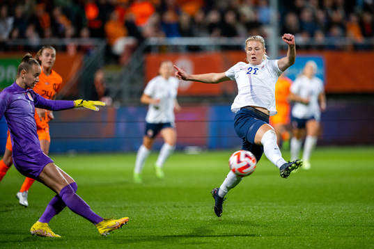 Goalkeeper Daphne van Domselaar of Netherlands and Sophie