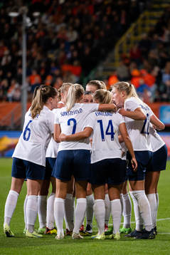 Players of Norway celebrate the 0-1 goal