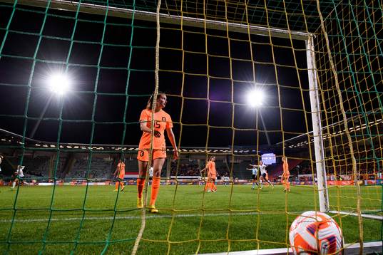Caitlin Dijkstra of The Netherlands looks dejected as