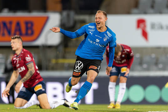 Halmstads Joel Allansson jublar