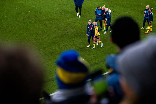Linda Sembrant and Rebecka Blomqvist of Sweden celebrate