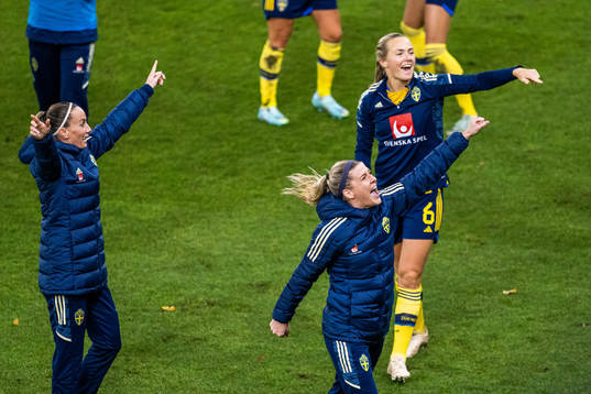 Kosovare Asllani, Olivia Schough and Magdalena Eriksson of