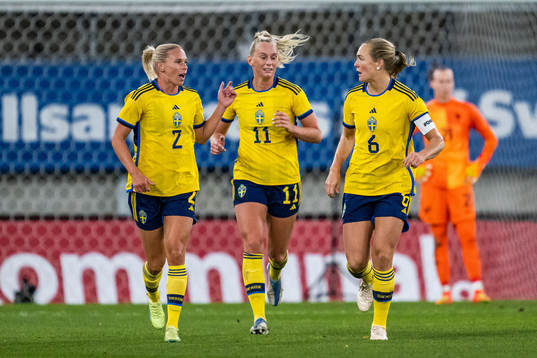 Jonna Andersson, Stina Blackstenius and Magdalena Eriksson