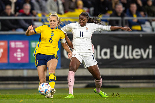 Magdalena Eriksson of Sweden and Kadidiatou Diani of France