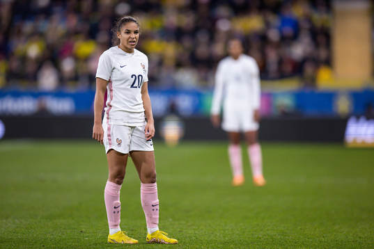 Delphine Cascarino of France looks dejected