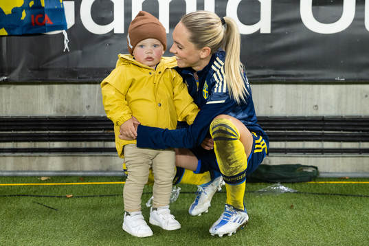 Elin Rubensson of Sweden with her son Frans