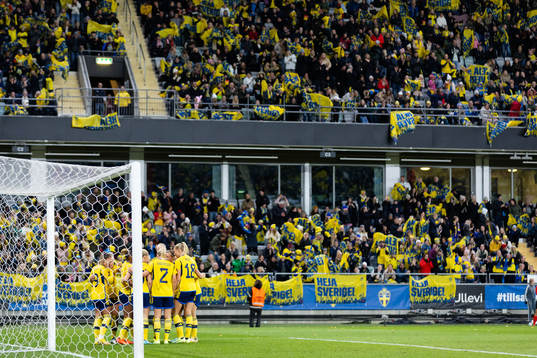 Madelen Janogy of Sweden celebrates scoring 3-0
