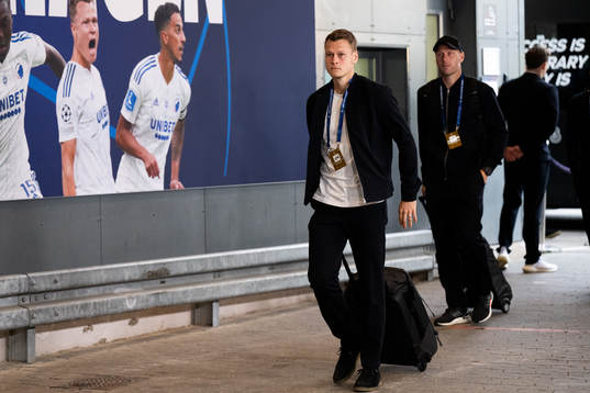 Viktor Claesson of Copenhagen arrives at the stadium