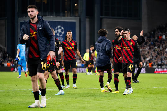 Phil Foden of Man City looks dejected