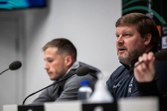 Andrew Hjulsager and Head coach Hein Vanhaezebrouck